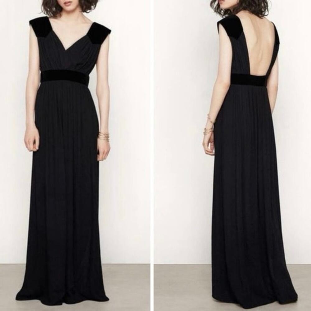 NWT Maje Rudette Open Back Velvet Maxi Dress